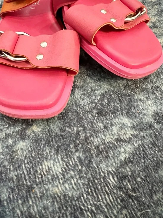 Seychelles Admire Me Pink Orange Double Buckle Sandals 7 - Picture 6 of 7